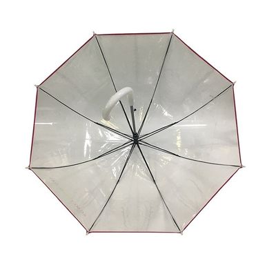 Πλαστική ομπρέλα σημείου εισόδου λαβών σαφής με τα ρόδινα σύνορα