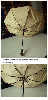 Πτυσσόμενη Windproof ομπρέλα λαβών κρανίων Shinny για τα άτομα