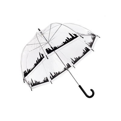 Διαφανής θόλων ομπρέλα PVC απόλλωνας μορφής αυτόματη με την τυπωμένη ύλη λογότυπων συνήθειας