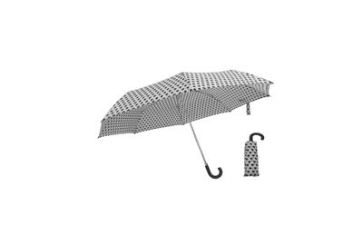 Ελαφριά διπλώνοντας ομπρέλα, λαβή πλαισίων J αργιλίου ομπρελών τριών πτυχών