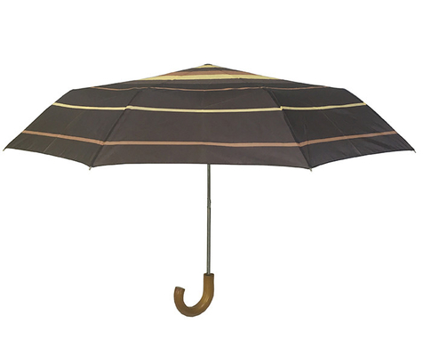 Χειρωνακτική ανοικτή ξύλινη πτυσσόμενη ομπρέλα πολυεστέρα λαβών 190T J