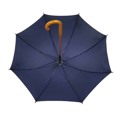 Ευθεία επιχειρησιακό Pongee ξύλινη ομπρέλα λαβών με την εκτύπωση λογότυπων
